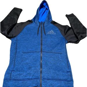 Adidas Kids Blue and Black Zip-Up Jacket